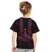 Personalised Philippines Barong Tagalog Freemasonry Kid T Shirt Filipino Masonic Polynesian Pattern LT14 - Polynesian Pride