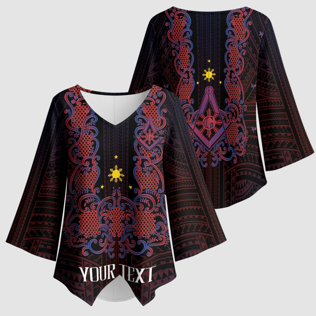 Personalised Philippines Barong Tagalog Freemasonry Kimono Sleeve Blouse Filipino Masonic Polynesian Pattern LT14 - Polynesian Pride