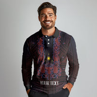 Personalised Philippines Barong Tagalog Freemasonry Long Sleeve Polo Shirt Filipino Masonic Polynesian Pattern LT14 - Polynesian Pride