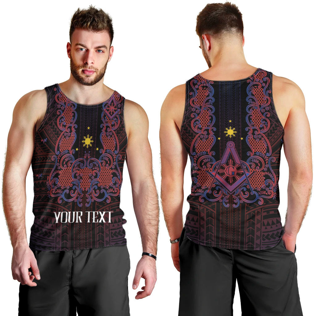 Personalised Philippines Barong Tagalog Freemasonry Men Tank Top Filipino Masonic Polynesian Pattern LT14 - Polynesian Pride