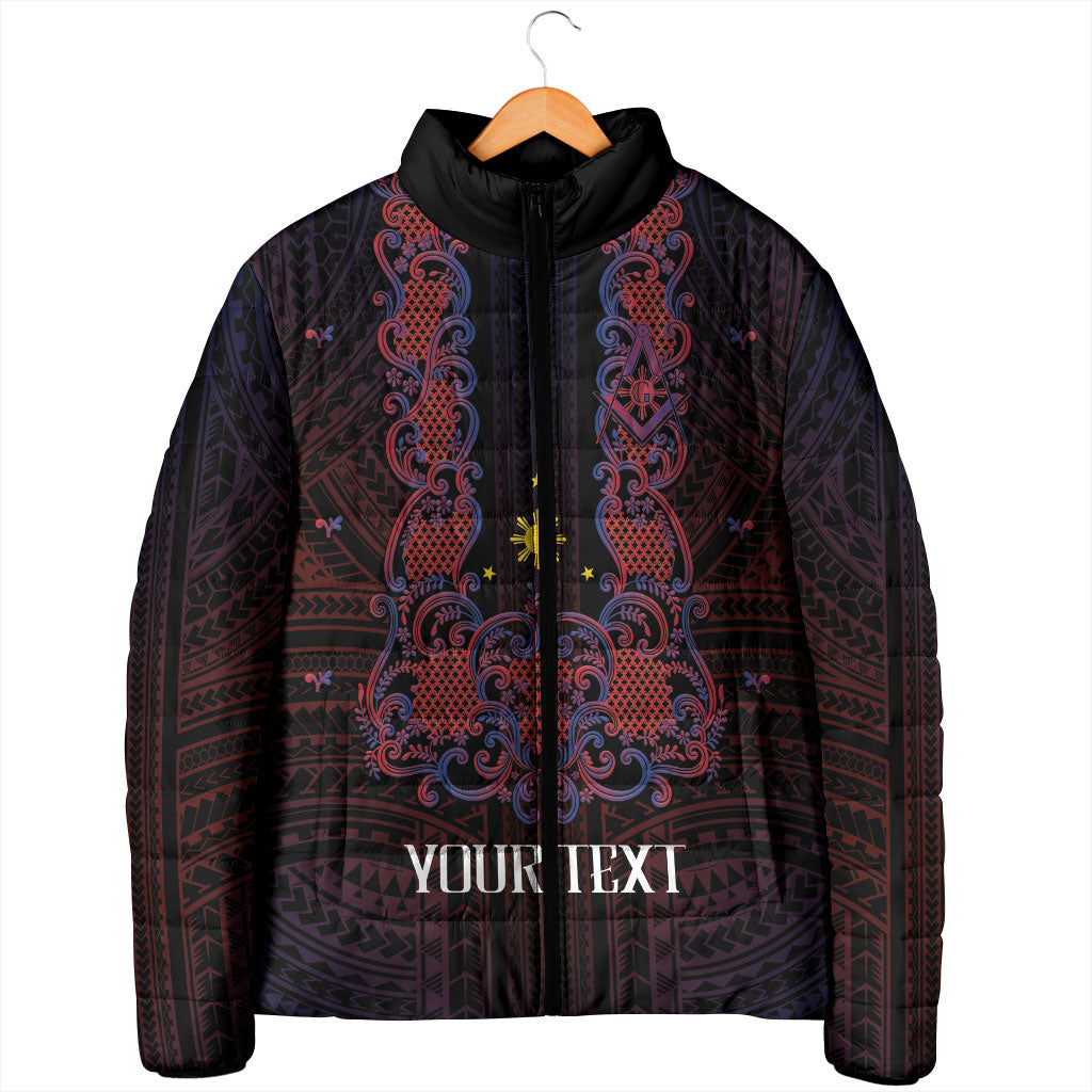 Personalised Philippines Barong Tagalog Freemasonry Padded Jacket Filipino Masonic Polynesian Pattern LT14 - Polynesian Pride