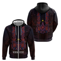 Personalised Philippines Barong Tagalog Freemasonry Zip Hoodie Filipino Masonic Polynesian Pattern LT14 - Polynesian Pride