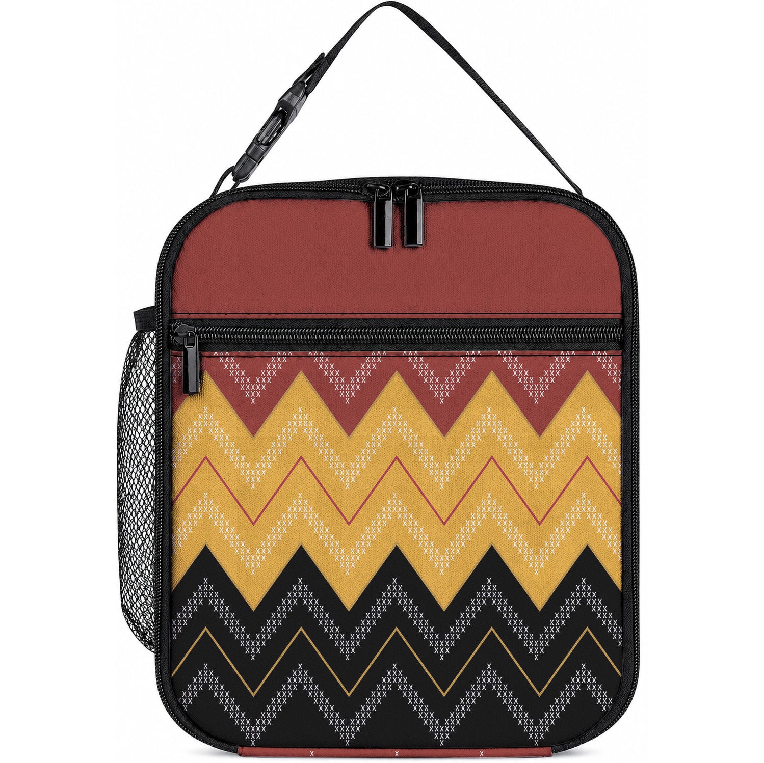 Kaokao Maori Tukutuku Inspired New Zealand Lunch Bag LT14 10.2 × 8.3 × 4.3 inch Multicolor - Polynesian Pride
