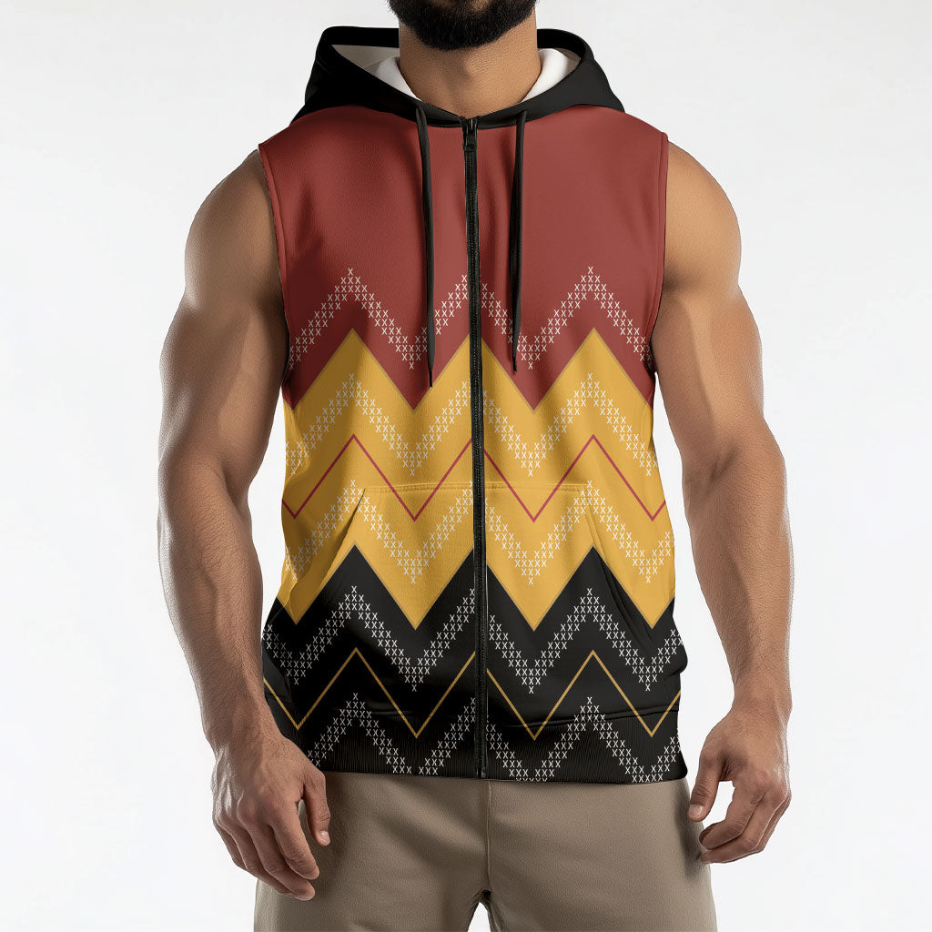 Kaokao Maori Tukutuku Inspired New Zealand Sleeveless Zip Hoodie LT14 - Polynesian Pride