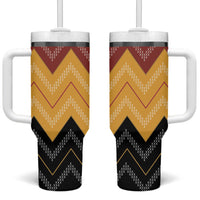 Kaokao Maori Tukutuku Inspired New Zealand Tumbler With Handle LT14 One Size: 40 oz Multicolor - Polynesian Pride