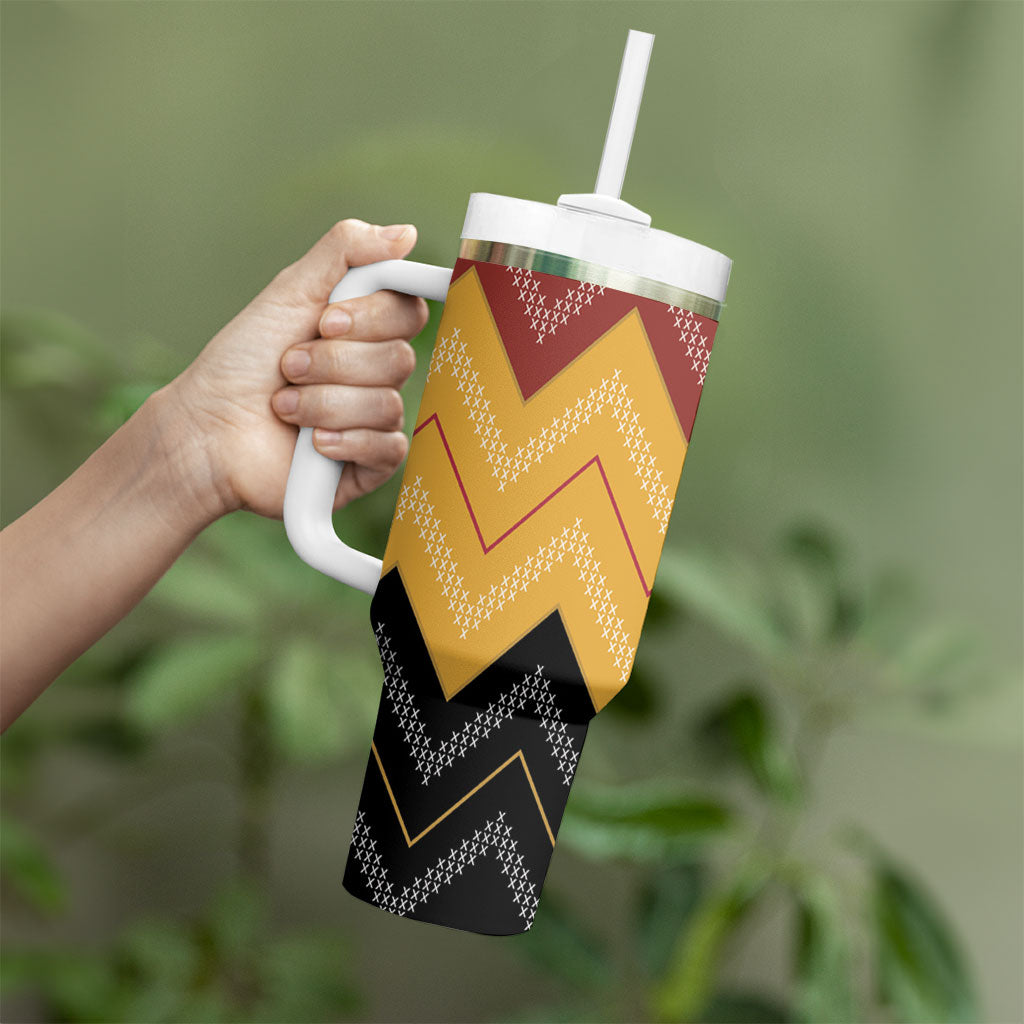 Kaokao Maori Tukutuku Inspired New Zealand Tumbler With Handle LT14 - Polynesian Pride
