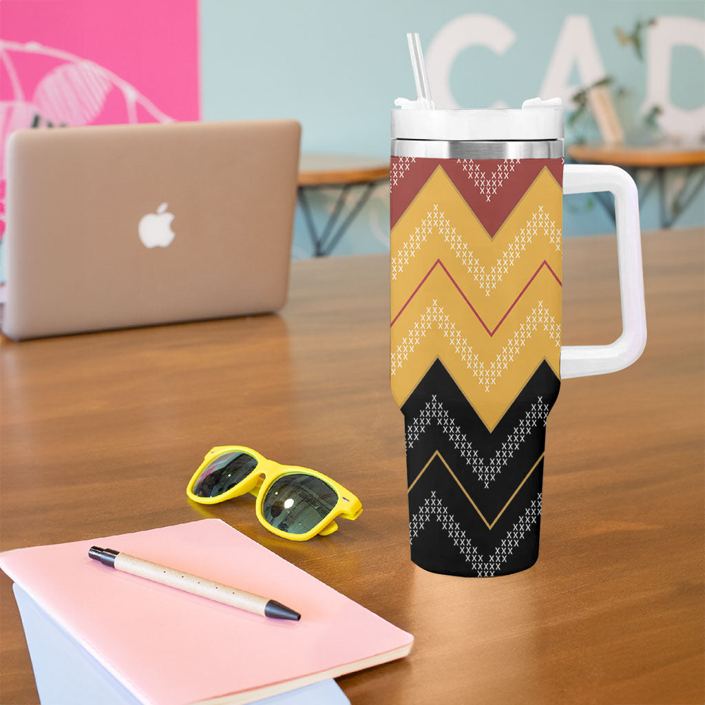 Kaokao Maori Tukutuku Inspired New Zealand Tumbler With Handle LT14 - Polynesian Pride