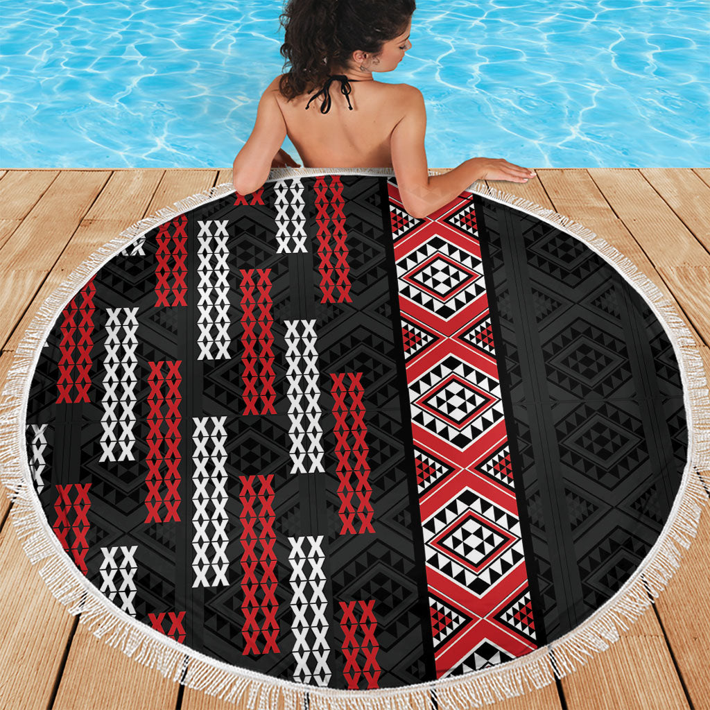 Roimata Toroa Maori Taniko Inspired New Zealand Beach Blanket