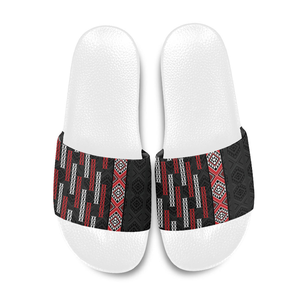 Roimata Toroa Maori Taniko Inspired New Zealand Slide Sandals