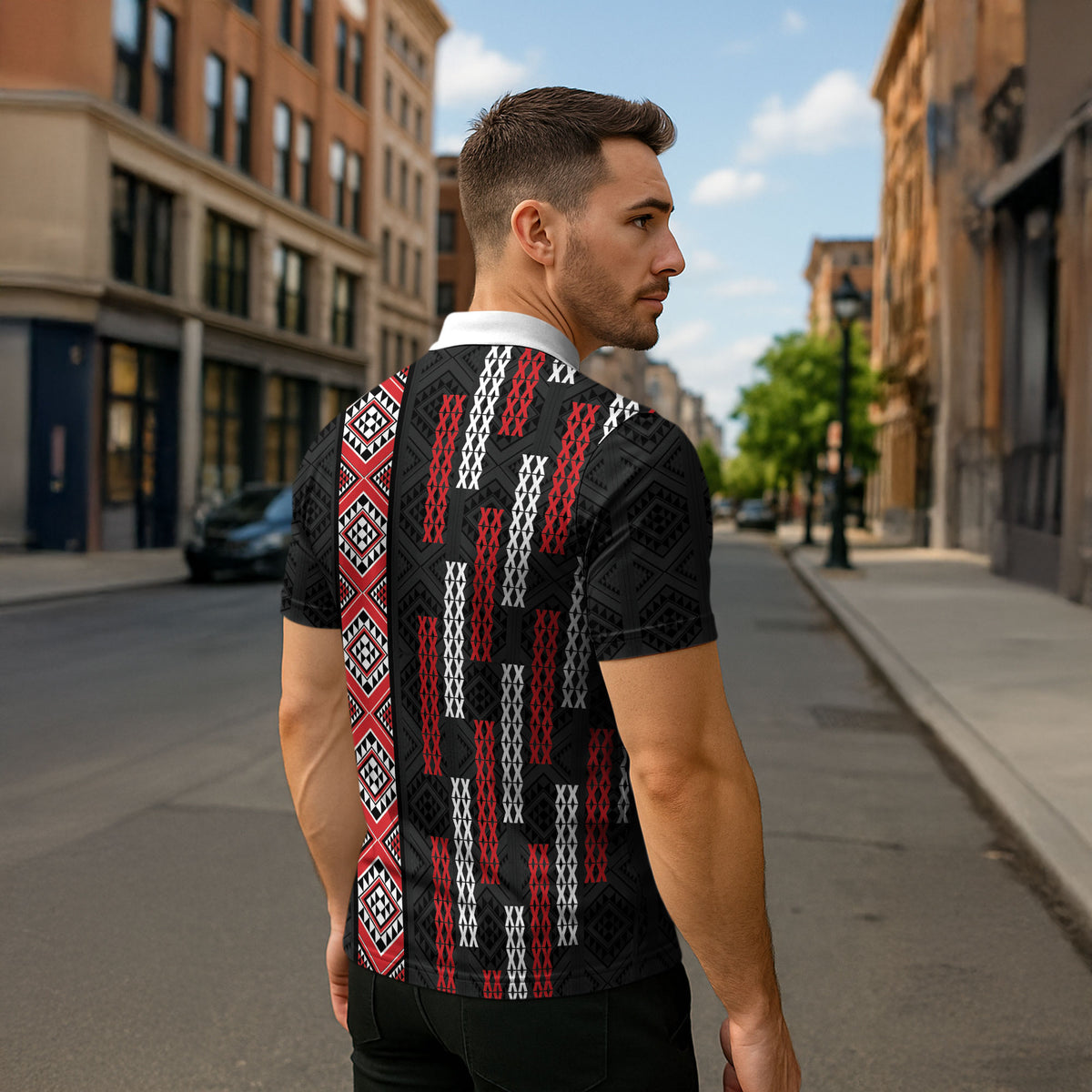 Roimata Toroa Maori Taniko Inspired New Zealand Zipper Polo Shirt LT14 - Polynesian Pride