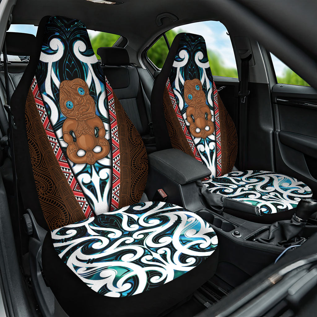 New Zealand Whakairo Car Seat Cover Tiki Maori Carving Taniko Motifs
