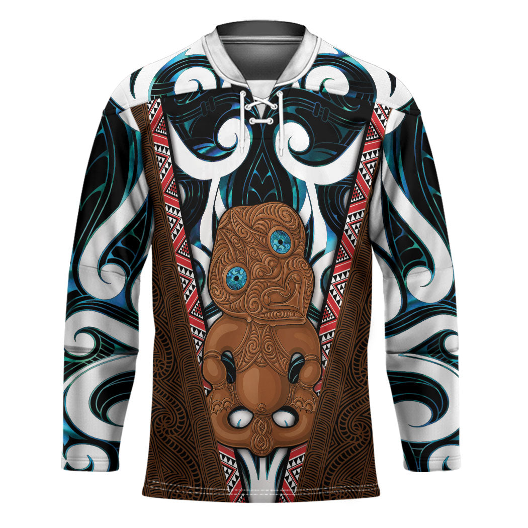 New Zealand Whakairo Hockey Jersey Tiki Maori Carving Taniko Motifs