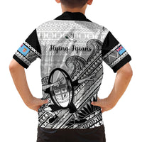 Fiji Tapa Rugby Kid Hawaiian Shirt Flying Fijian 2023 World Cup With Dabbing Ball LT14 - Polynesian Pride