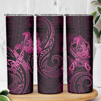 Polynesia Breast Cancer Awareness Skinny Tumbler No One Fights Alone Pink Ribbon With Butterfly LT14 - Polynesian Pride