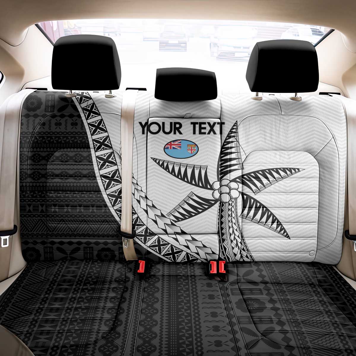 Custom Fiji Rugby Back Car Seat Cover Go Champions Fijian Tapa Cloth LT14 - Polynesian Pride