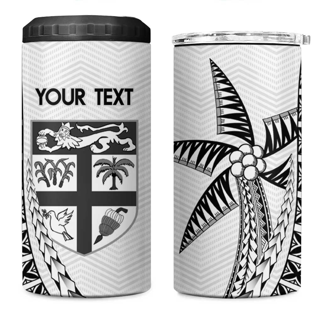 Custom Fiji Rugby 4 in 1 Can Cooler Tumbler Go Champions Fijian Tapa Cloth LT14 One Size: 16 oz White - Polynesian Pride