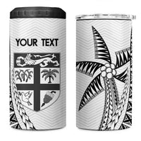 Custom Fiji Rugby 4 in 1 Can Cooler Tumbler Go Champions Fijian Tapa Cloth LT14 One Size: 16 oz White - Polynesian Pride