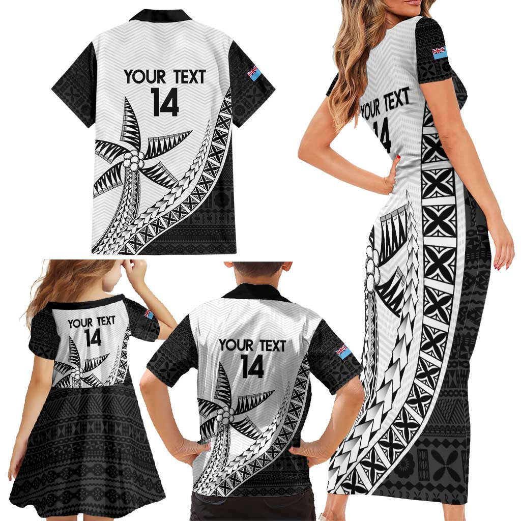 Custom Fiji Rugby Family Matching Short Sleeve Bodycon Dress and Hawaiian Shirt Go Champions Fijian Tapa Cloth LT14 - Polynesian Pride