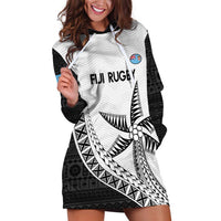 Custom Fiji Rugby Hoodie Dress Go Champions Fijian Tapa Cloth LT14 White - Polynesian Pride