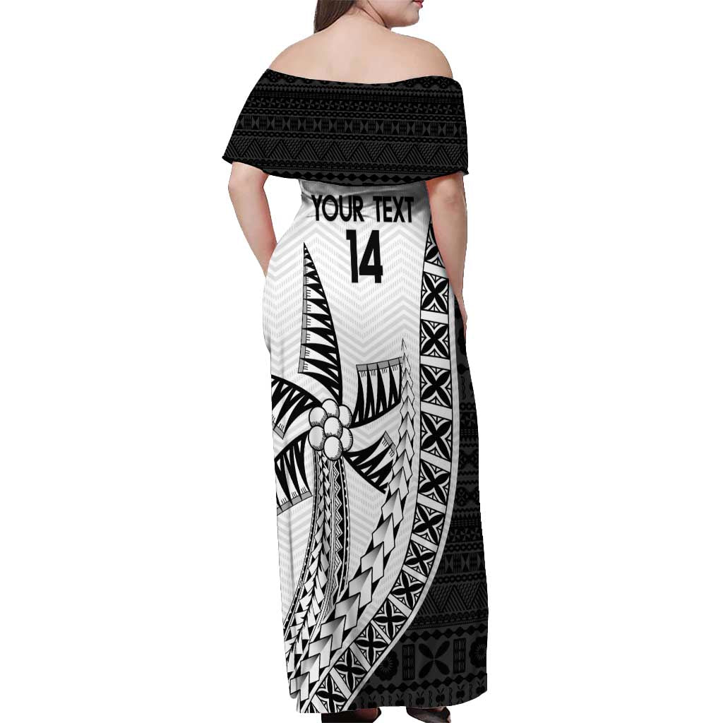 Custom Fiji Rugby Off Shoulder Maxi Dress Go Champions Fijian Tapa Cloth LT14 - Polynesian Pride