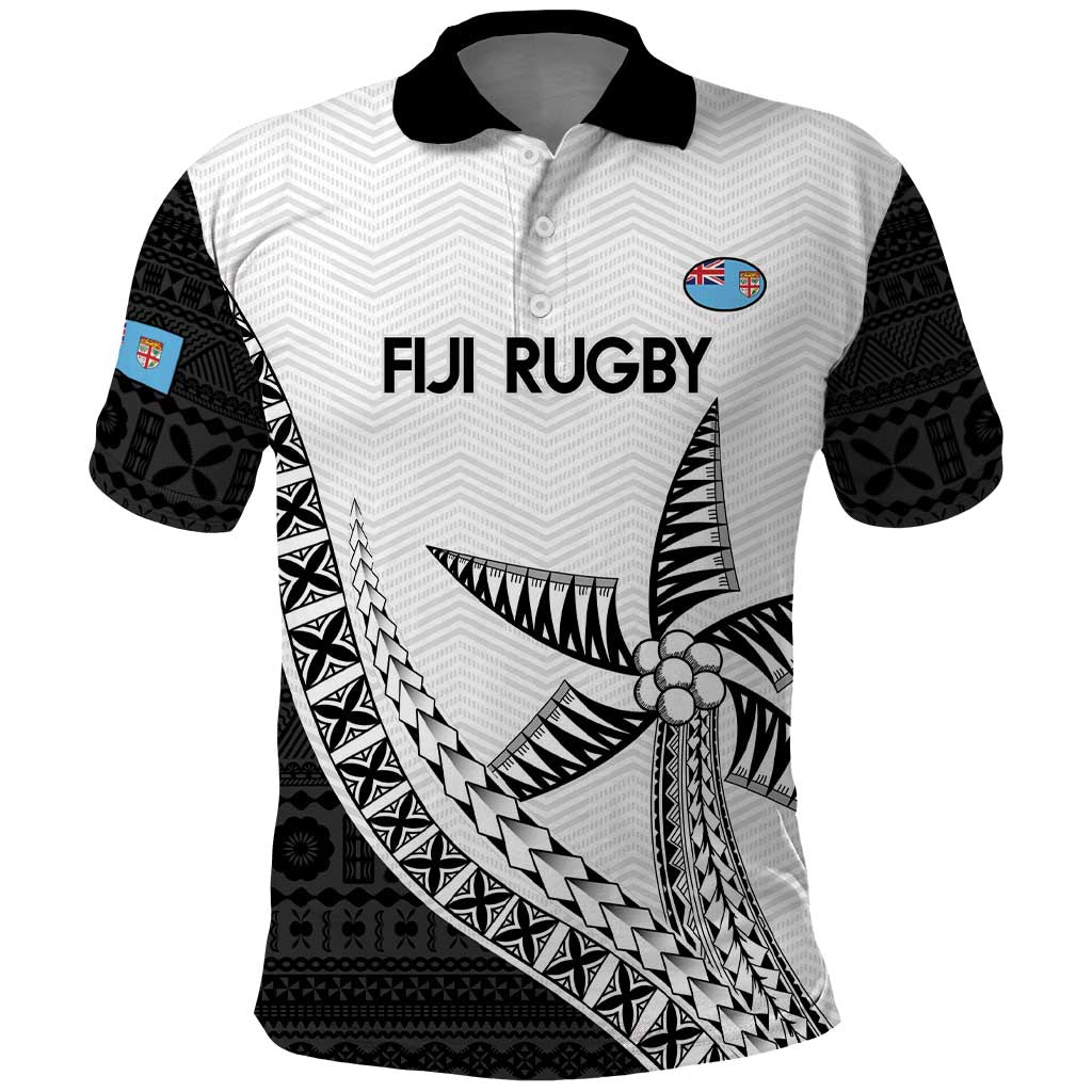 Custom Fiji Rugby Polo Shirt Go Champions Fijian Tapa Cloth LT14 White - Polynesian Pride