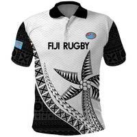 Custom Fiji Rugby Polo Shirt Go Champions Fijian Tapa Cloth LT14 White - Polynesian Pride