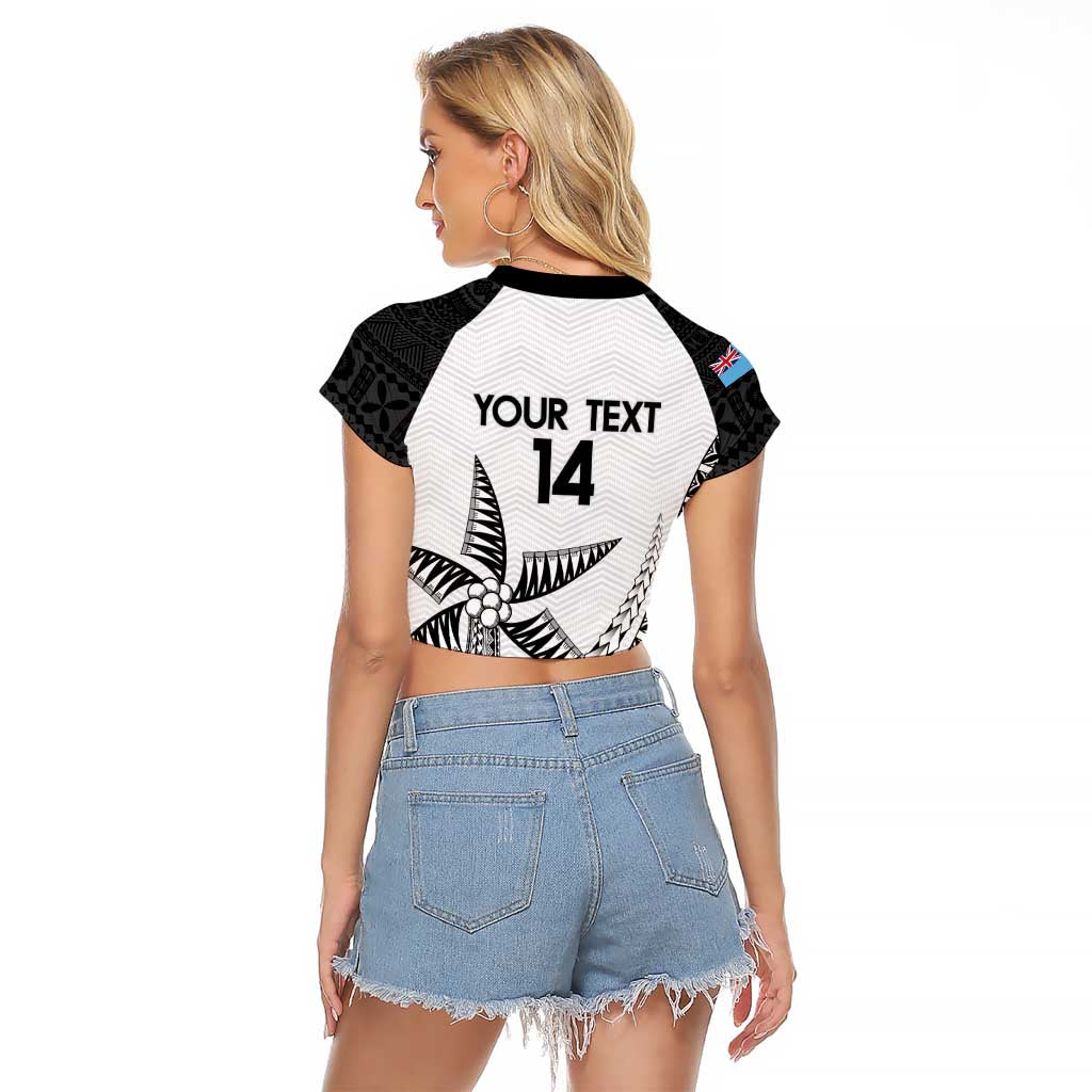 Custom Fiji Rugby Raglan Cropped T Shirt Go Champions Fijian Tapa Cloth LT14 - Polynesian Pride
