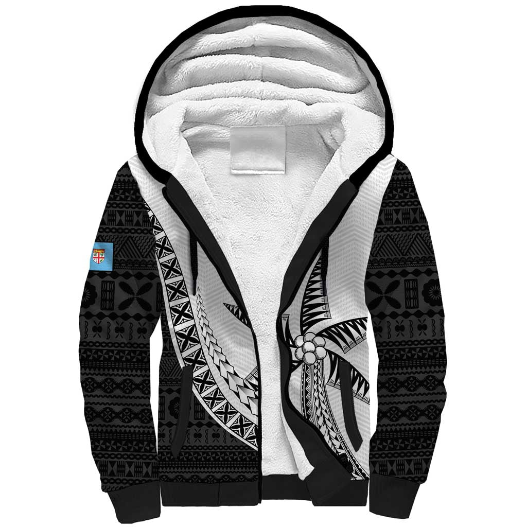 Custom Fiji Rugby Sherpa Hoodie Go Champions Fijian Tapa Cloth LT14 Unisex White - Polynesian Pride