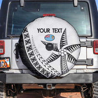 Custom Fiji Rugby Spare Tire Cover Go Champions Fijian Tapa Cloth LT14 White - Polynesian Pride