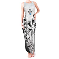 Custom Fiji Rugby Tank Maxi Dress Go Champions Fijian Tapa Cloth LT14 Women White - Polynesian Pride