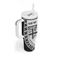 Custom Fiji Rugby Tumbler With Handle Go Champions Fijian Tapa Cloth LT14 - Polynesian Pride