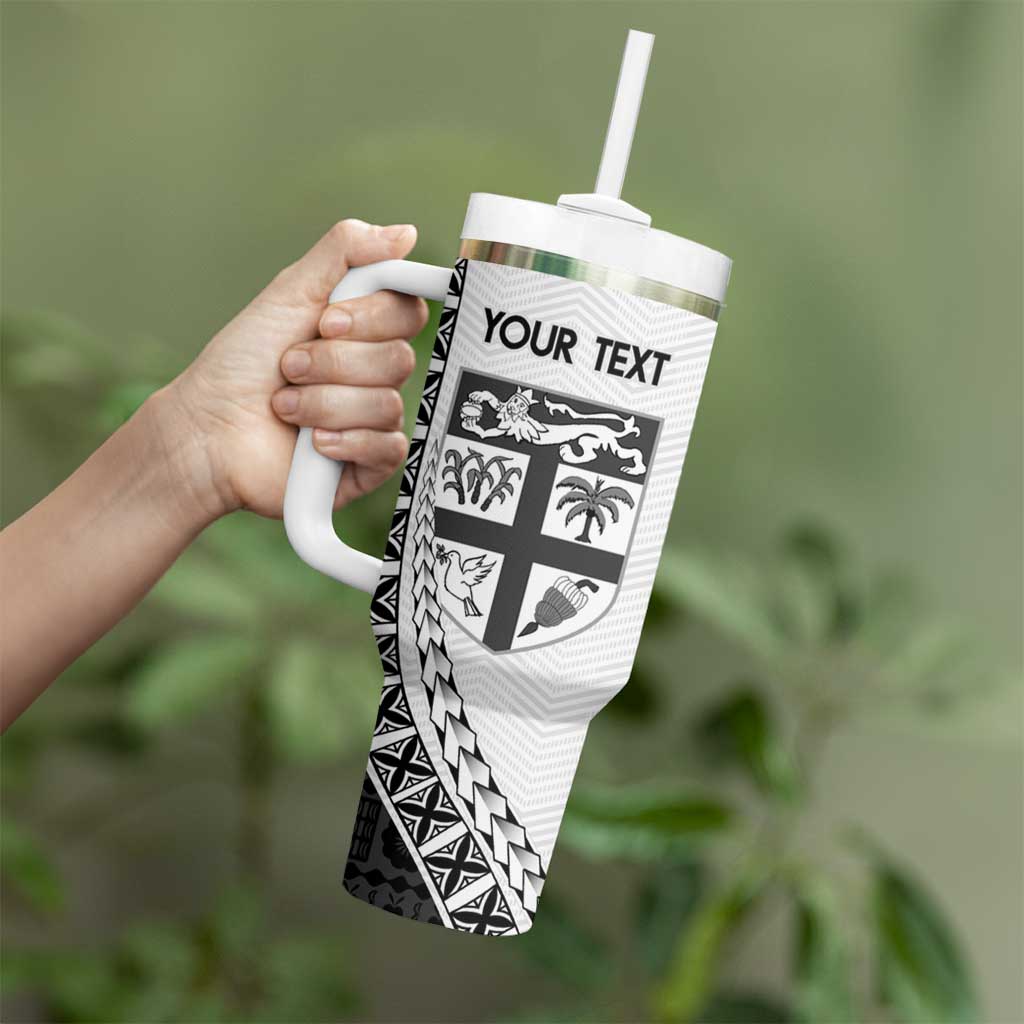 Custom Fiji Rugby Tumbler With Handle Go Champions Fijian Tapa Cloth LT14 - Polynesian Pride