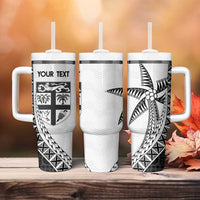 Custom Fiji Rugby Tumbler With Handle Go Champions Fijian Tapa Cloth LT14 - Polynesian Pride