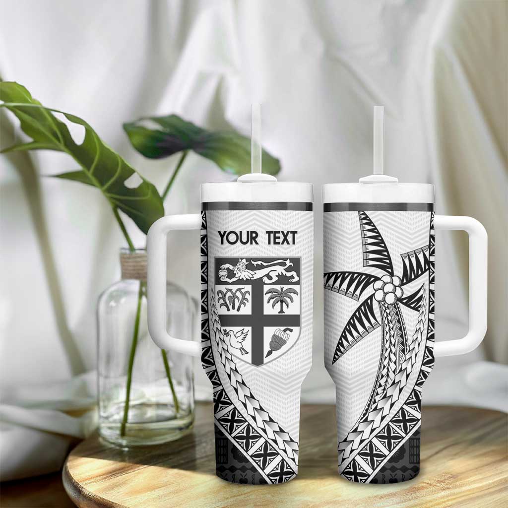 Custom Fiji Rugby Tumbler With Handle Go Champions Fijian Tapa Cloth LT14 - Polynesian Pride