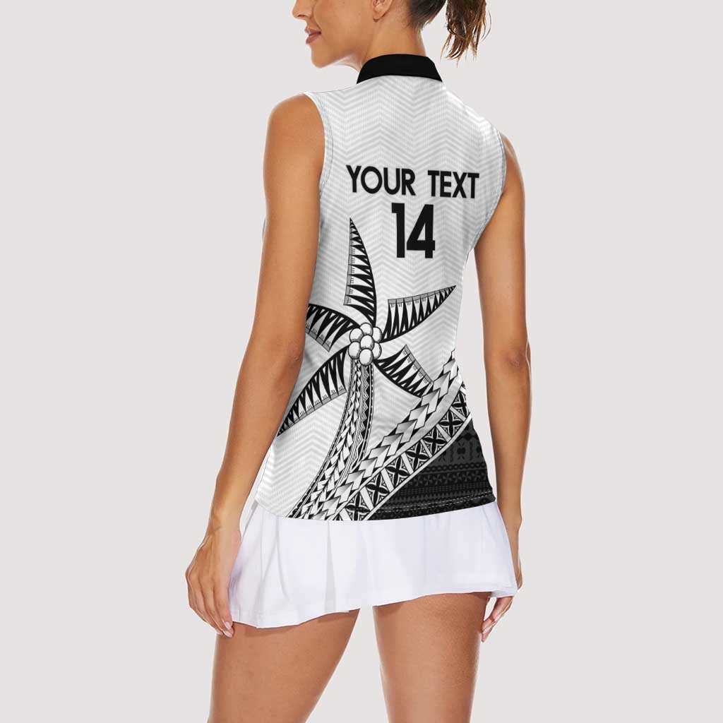 Custom Fiji Rugby Women Sleeveless Polo Shirt Go Champions Fijian Tapa Cloth LT14 - Polynesian Pride