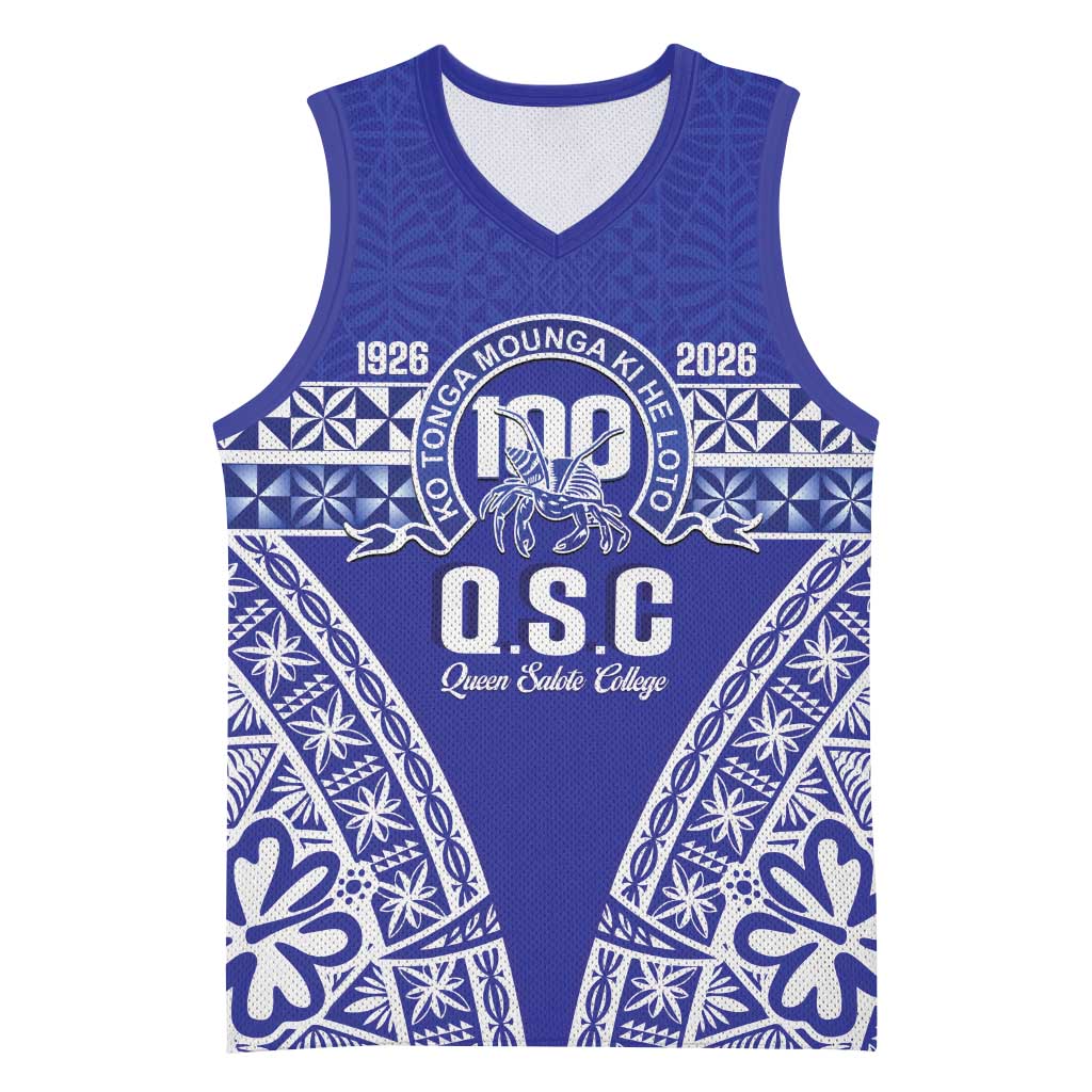 Personalised Queen Salote College Basketball Jersey Kolisi Fefine 100th Anniversary Kupesi Blue LT14 Unisex Blue - Polynesian Pride
