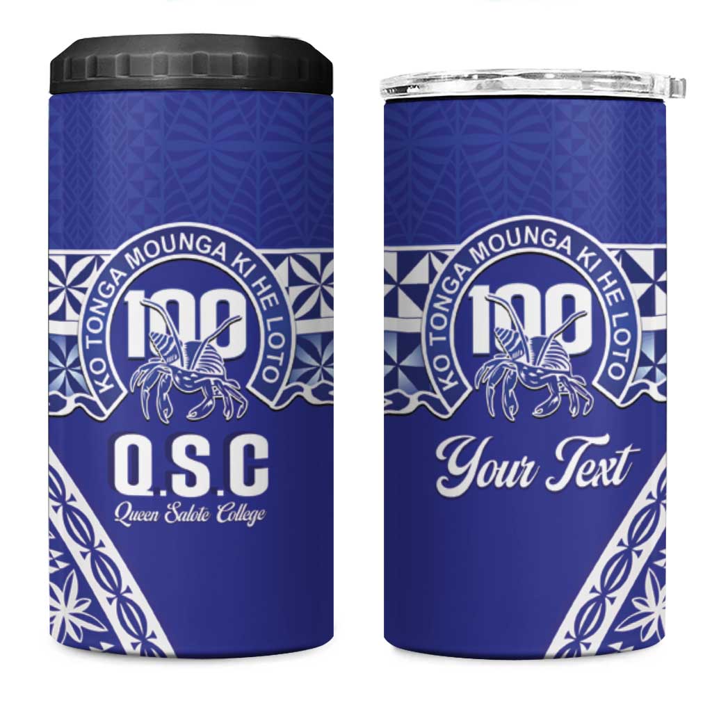 Personalised Queen Salote College 4 in 1 Can Cooler Tumbler Kolisi Fefine 100th Anniversary Kupesi Blue LT14 One Size: 16 oz Blue - Polynesian Pride