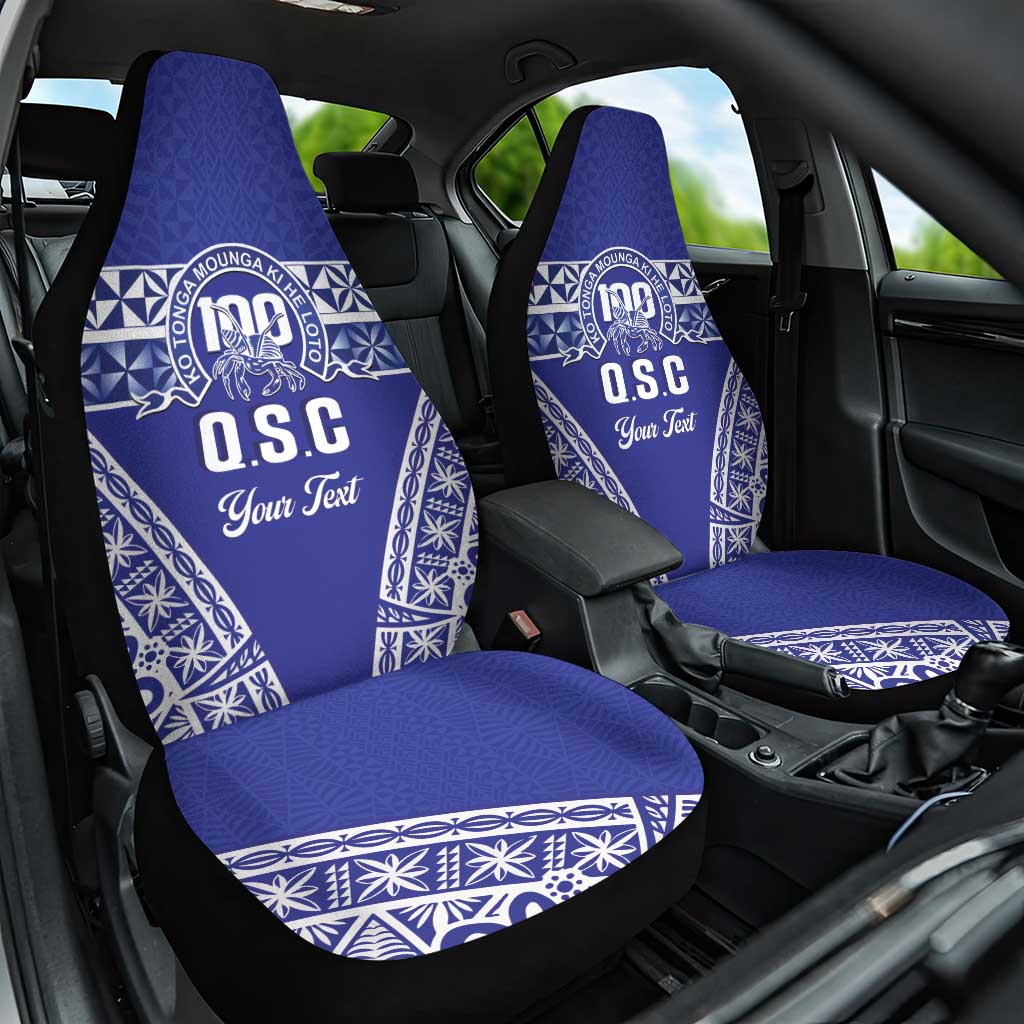 Personalised Queen Salote College Car Seat Cover Kolisi Fefine 100th Anniversary Kupesi Blue LT14 One Size Blue - Polynesian Pride