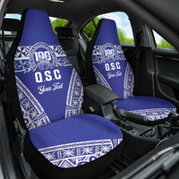 Personalised Queen Salote College Car Seat Cover Kolisi Fefine 100th Anniversary Kupesi Blue LT14 One Size Blue - Polynesian Pride
