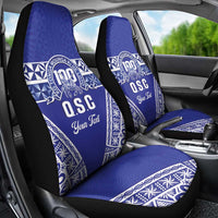 Personalised Queen Salote College Car Seat Cover Kolisi Fefine 100th Anniversary Kupesi Blue LT14 - Polynesian Pride