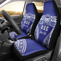 Personalised Queen Salote College Car Seat Cover Kolisi Fefine 100th Anniversary Kupesi Blue LT14 - Polynesian Pride