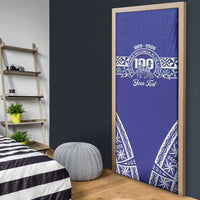 Personalised Queen Salote College Door Cover Kolisi Fefine 100th Anniversary Kupesi Blue LT14 - Polynesian Pride