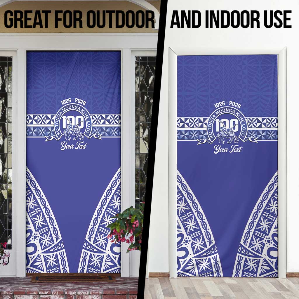 Personalised Queen Salote College Door Cover Kolisi Fefine 100th Anniversary Kupesi Blue LT14 - Polynesian Pride