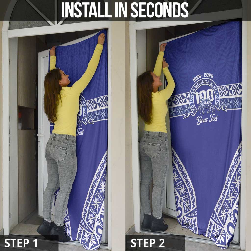 Personalised Queen Salote College Door Cover Kolisi Fefine 100th Anniversary Kupesi Blue LT14 - Polynesian Pride
