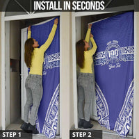 Personalised Queen Salote College Door Cover Kolisi Fefine 100th Anniversary Kupesi Blue LT14 - Polynesian Pride