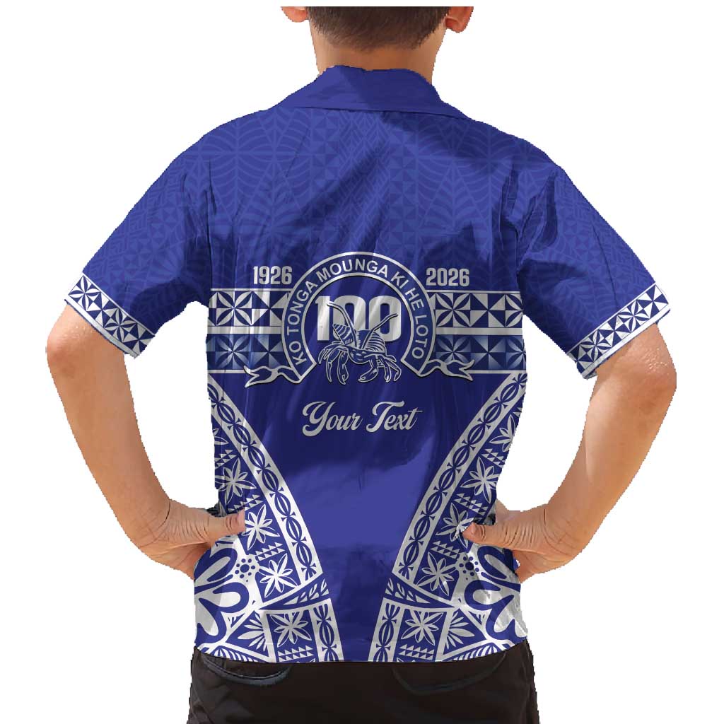 Personalised Queen Salote College Family Matching Mermaid Dress and Hawaiian Shirt Kolisi Fefine 100th Anniversary Kupesi Blue LT14 - Polynesian Pride