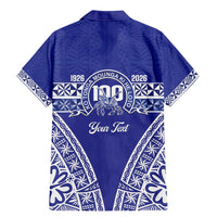 Personalised Queen Salote College Family Matching Mermaid Dress and Hawaiian Shirt Kolisi Fefine 100th Anniversary Kupesi Blue LT14 - Polynesian Pride