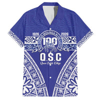 Personalised Queen Salote College Family Matching Short Sleeve Bodycon Dress and Hawaiian Shirt Kolisi Fefine 100th Anniversary Kupesi Blue LT14 Dad's Shirt - Short Sleeve Blue - Polynesian Pride