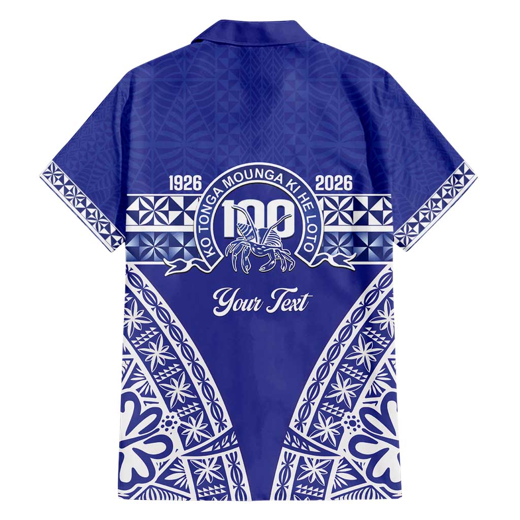Personalised Queen Salote College Family Matching Short Sleeve Bodycon Dress and Hawaiian Shirt Kolisi Fefine 100th Anniversary Kupesi Blue LT14 - Polynesian Pride