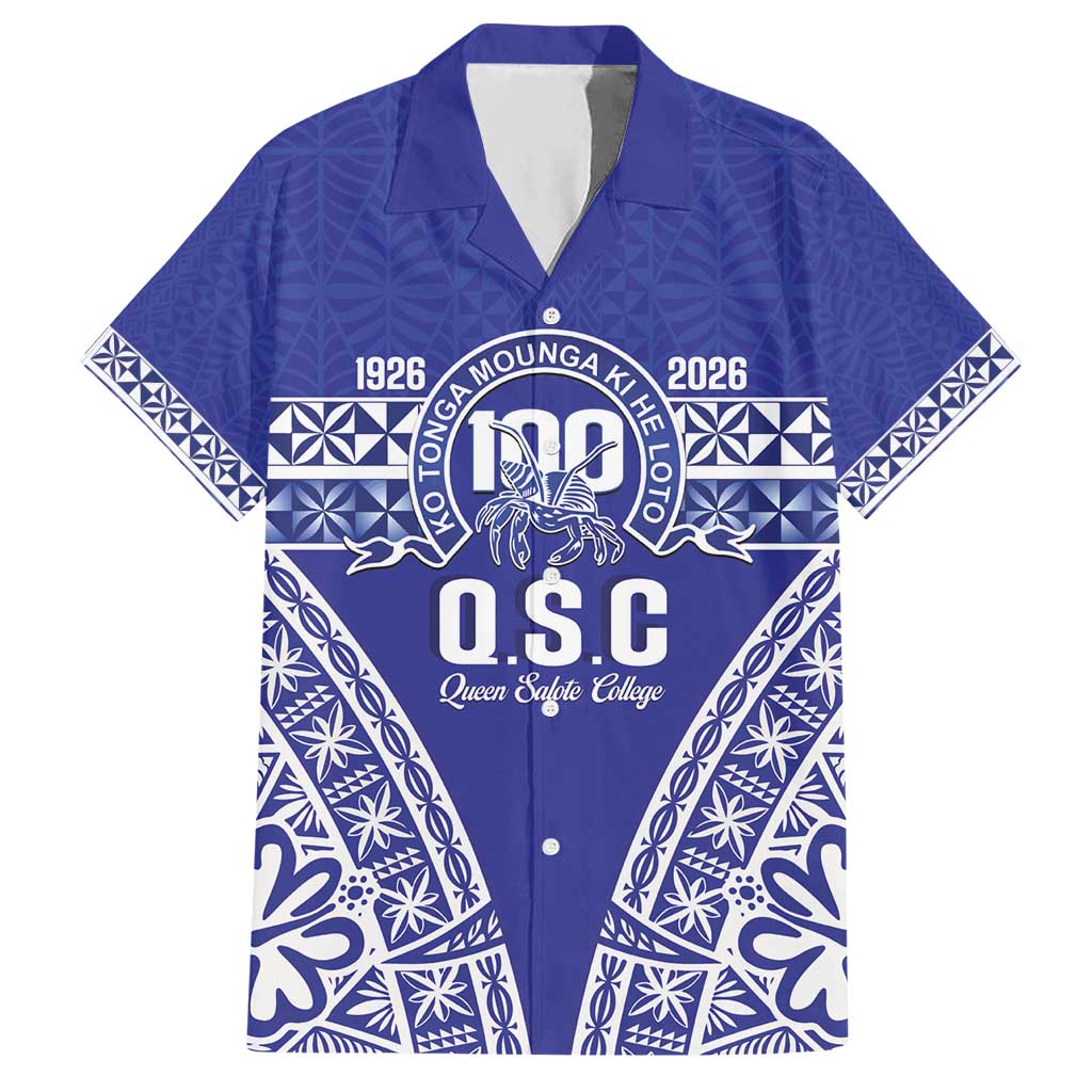 Personalised Queen Salote College Hawaiian Shirt Kolisi Fefine 100th Anniversary Kupesi Blue LT14 Blue - Polynesian Pride